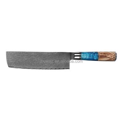 China Viable High Quality Damascus Steel 8Cr14Mov 7 Inch Knife Kitchen Santoku German Steel Chopping Knife for sale