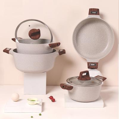 China Sustainable Top Selling Wholesale Nonstick Cooking Ware Kitchen Cooking Pot Cookware Set for sale