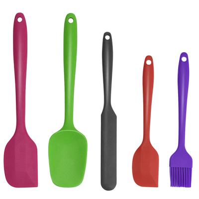 China 5pcs Silicone Spatula Kitchen Utensil Viable Frontier Set - Different Food Grade Silicon Spatula & Oil Brush for sale