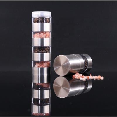 China Amazon Wholesale Cheap Hot Seller Price Stocked Adjustable Coarseness Stainless Steel Pepper and Salt Grinder for sale