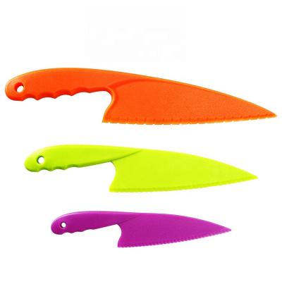 China Used For Peeling Fruit Pizza Cutter Salad Cake Fruit Plastic Kitchen Knife Set Bread Cutter Wholesale 3pcs Package Fruit And Vegetable Tools Home Kitchen for sale