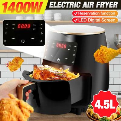 China Hotel 1400W 4.5L Air Fryer Health Cooker 110V/220V Multifunctional Smart Touch LCD French Fries Pizza Air Fryer for sale