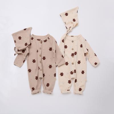 China Spandex/Cute Baby Creeper Printing Cotton Baby Boy And Girls Bear One Piece JUMPSUIT for sale