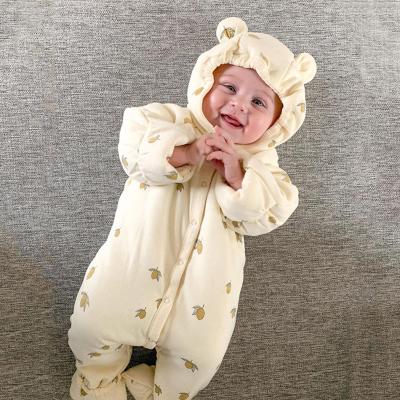 China Spandex Winter Three-Layer Cotton Tight Baby One-Piece/Cotton Clothes Baby Climbing Warm Thickened Children's Clothes Coat for sale