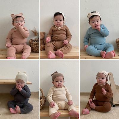 China New Spandex/Cotton Baby One-Piece Bag Hip Triangle Ha Clothes Solid Color Fart Clothes Autumn And Winter Baby One-Piece Suit for sale