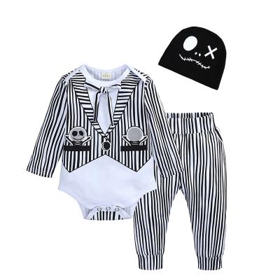 China Autumn Halloween Baby Long Sleeve Pants Hat Men's and Women's Polyester/Cotton Children's Clothing Three-Piece Set for sale