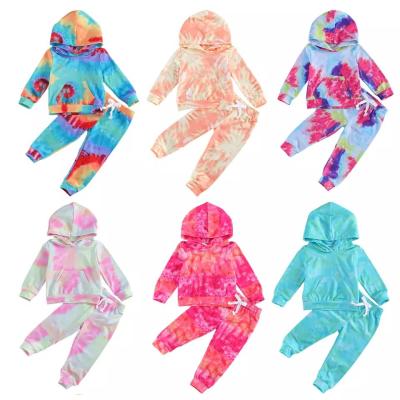 China Sweetie Tie-Dye Suit 2021 Spring And Autumn For Boys And Girls Clothes Print Support DANCE Bear 3000 In-Stock Packing Sweet Items for sale