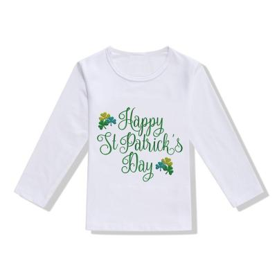 China Breathable Tops Children's Europe and USA St. Patrick's Day Boys Depression Shirts Spring and Autumn Long Sleeve T-Shirts for sale