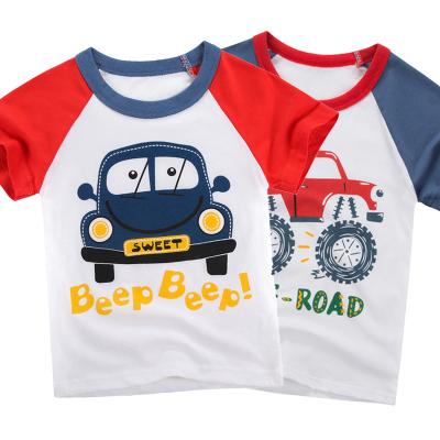 China 2021 Summer New Children's Clothing Baby Boy Car T-shirt Cotton Breathable Short Sleeve Tops for sale