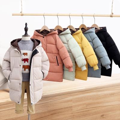 China 2021 Breathable Autumn and Winter New Children's Thick Down Cotton Mid Length Jacket for Big Kids for sale