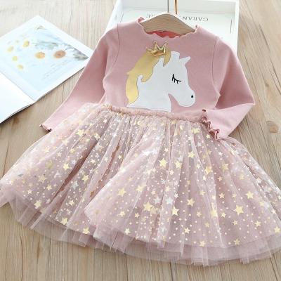 China Autumn Girls Dress Cartoon Gauze Skirt Princess Dress net for sale