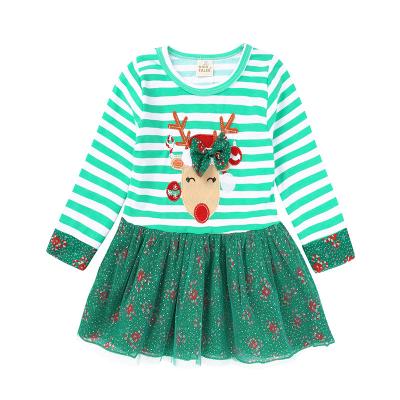 China European and American Christmas Gauze Puffy Dress of the girl's dress of the washable children's dress for sale