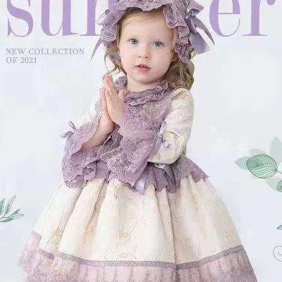 China Spanish Princess Dress Bow Children's Court Dress New Girls Spring Children's Dress Washable Girls Dress for sale