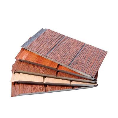 China Modern New Arrival Pu Insulated Panel Texture Foam Decorative Mobile Home Wood Grain Metal Carved Board for sale