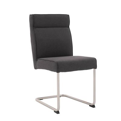 China Dark Gray High End Minimalist Chairs High Quality Customizable Cafe Restaurant With Metal Legs Fabric Dining Chair for sale