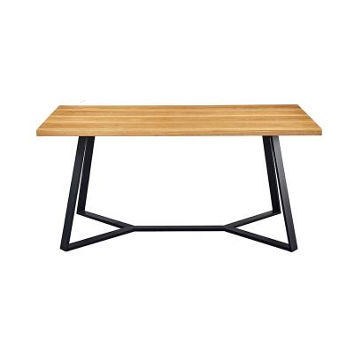 China Fashion design high quality stainless steel frame veneer dining table for dining for sale