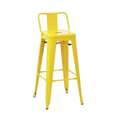 China Simple Design High Quality Leisure Industrial Metal Chairs Bar With Back Umpire Chairs Yellow Bar Stool for sale