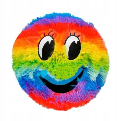 China Inner Ball Material PVC Plush Rainbow Face Fur Ball Mascot for Custom Requirements for sale