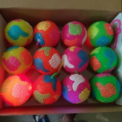 China Rubber TPR Flashing Spikey Bouncing Yoyo Toy Ball in Multi-colors Great for Stress Relief for sale