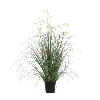 China Large real touch simulation of calamus thatch artificial tubular grass with small white foxtail height 122cm for sale