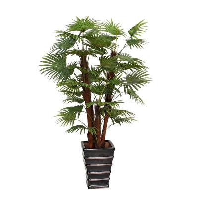 China UV Resistance Artificial Fan Palm Bonsai / Canton Factory Artificial Palm Bonsai for sale