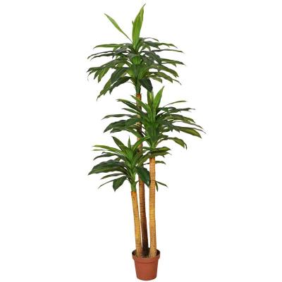 China Home Decoration Micro UV Yellow Plastic Trunk Resistance 3 Artificial Brazil Tree for sale