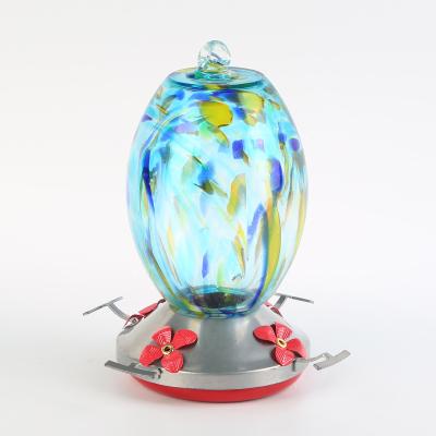 China Stained glass bird feeder flower feeder hummingbird bird feeder quality goods crafts stained glass feeder for sale