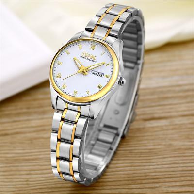 China Hot Selling Day/Date Dual Calendar Waterproof Luminous Quartz Watch Men's Watch Steel Band Watch Women for sale