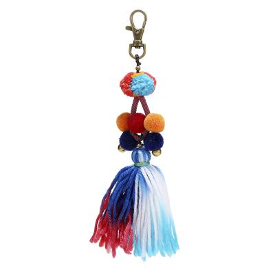 China Factory Outlet YCK084 Bohemian Unisex Tassel Hanging Bag Hanging Retro Plush Ball Bag Key Chain Pendant for sale