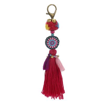 China YCK085 Unisex Bohemian Tassel Bag Pompom YCK085 Key Chain Bag Retro Ethnic Car Hanging Key Chain Pendant for sale