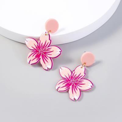 China Small Cherry Blossoms CLASSIC Popular Accessories Stud Earrings Flower Resin Flower Pink Cool Romantic Women's Trinkets Earrings ES003-45 for sale