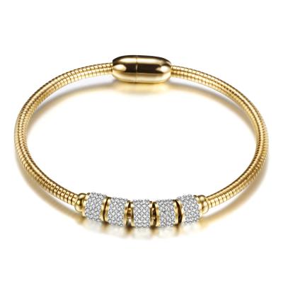 China CIS SZ015 personality stainless steel magnet buckle ladies bracelet 18K gold simple titanium steel bracelets for sale