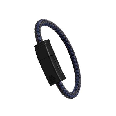 China CLASSIC SL121 Fashion New Zinc Alloy Magnetic Wristband Data Cable Leather Wristband Cable Filler Gift for sale