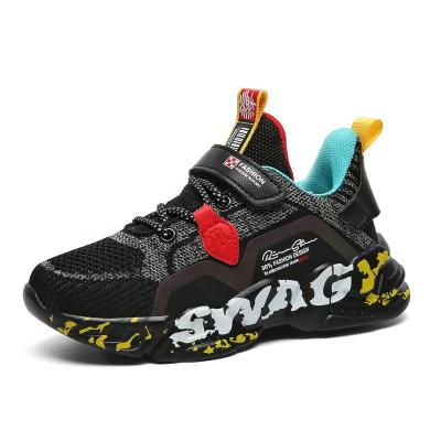 China Breathable Non-slip EVA Platform Sports Shoes Boys Sports Shoes Woven Lightweight Children's Running Shoes for sale