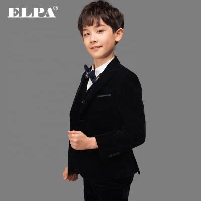 China Anti-wrinkle ; Who respects the environment; NO--Pilling ELPA Slim Fit Designer 3 Piece Velvet Formal Night Wedding Kids Ceremonial Suits For Boys for sale