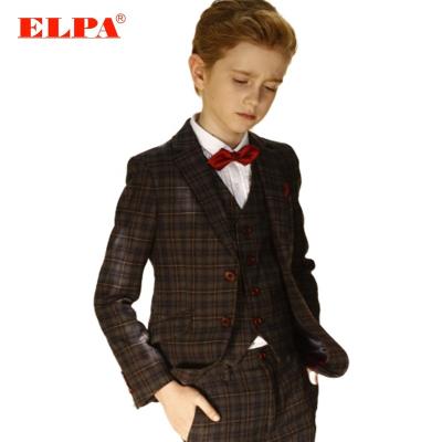 China Gray Ready Made Fabric Slim Fit Polyester/Rayon ELPA Check Coat Pant Suits Formal Boys for sale