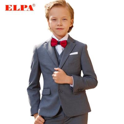 China Anti-wrinkle ; Who respects the environment; NO--Pilling ELPA High Quality Designer 3 Piece Kids School Uniform Clothing Set Boys Junior Formal Dress Suits for sale