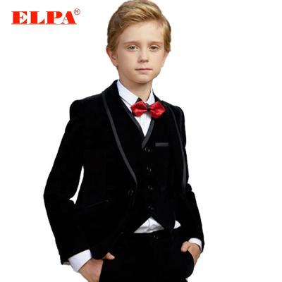 China High Quality Velvet ELPA Velvet Ready Made Slimming Party Designs Formal Black Suit Boys for sale