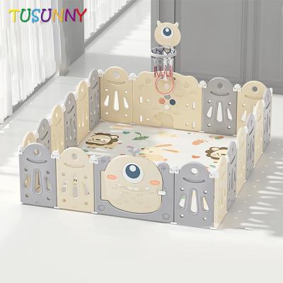 China Modern Baby Fence Kids Folding Fence Baby Playpen Stands Play Safety Baby Fence With Balls for sale