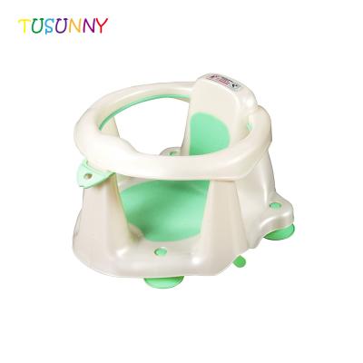 China Foldable Plastic Baby Care Baby Bath Seat Infant Bathtub Seat for Sit Up Bathing with Backrest Support and Suction Cups for sale