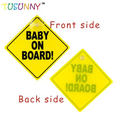 China Body Stickers Waterproof Car Sticker Baby On Board Sign Sticker Reflective Sticker With Suction for sale