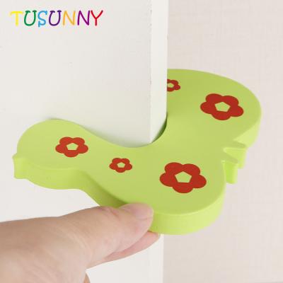 China EVA Cartoon Butterfly Shape Foam Door Stopper Baby Safety Door Finger Pinch Guard for sale