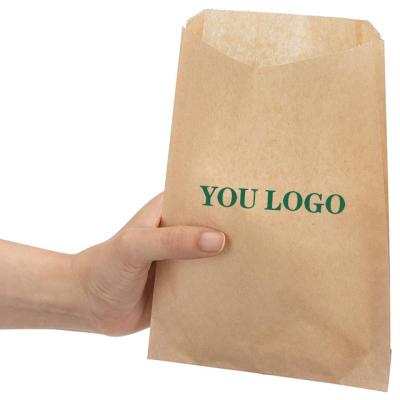 China Wholesale Recyclable Pouch Kraft Paper Eco-friendly Packaging Bag For Bread Sandwich Burger Snack for sale