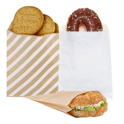 China Fat Delivery Fast Food Sandwich Three Side Seal Recyclable Custom Printing Flat Bottom Disposable Kraft Paper Packaging Bag for sale