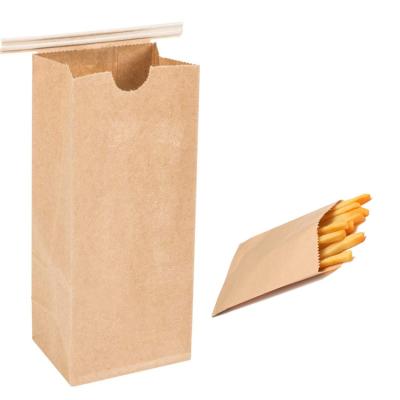 China Recyclable Grease Seal Sandwich Fry Disposable Popcorn Packaging Pouch Food Grade Kraft Paper Bag for sale