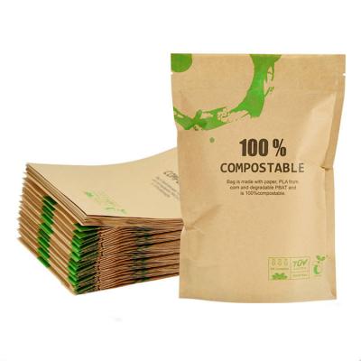 China Wholesale Moisture Proof Compostable Biodegradable Snack Wrapping Paper Milk Tea Bag Coffee Packing Bags Ad Zipper Plastic Bag for sale