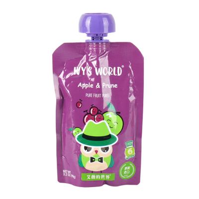 China Custom Food Grade 50Ml 100Ml Safety Food Grade Aluminum Foil Beverage Spout Baby Food Biodegradable Juice Liquid Packaging Bag for sale