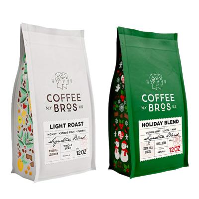 China Wholesale Security Printing Matte Square Bottom Flat Pouches 12oz 350G Plastic Packaging Bag Zipper Bolsas De Cafe Coffee Foil for sale