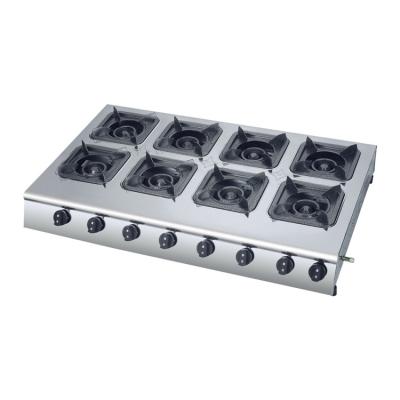 China Hotel Professional Efficient Electronic Ignition Equipped With Large Commercial 8 Stove Gas Stove for sale