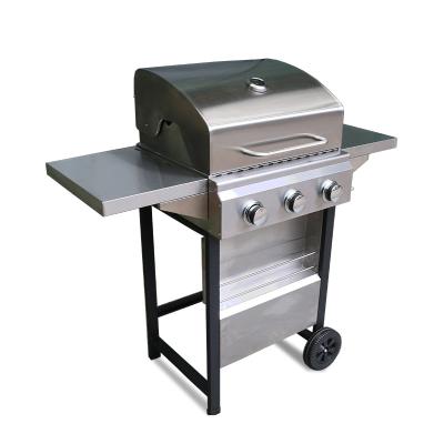 China Easily Assembled Commercial Dismountable Gas BBQ Vendor Gas Grill Hot American European Charcoal Hot Outdoor Cart With 3 Burners for sale